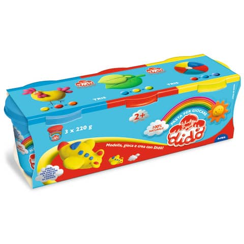Pasta per giocare DIDO' Tris barattoli 220 g giallo/rosso/azzurro