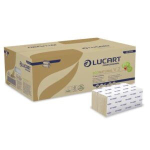 Asciugamani piegati a "V" Lucart EcoNatural V2 2 veli avana