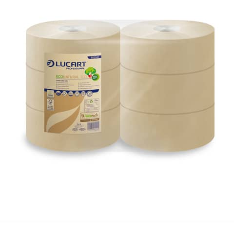 Carta igienica Lucart EcoNatural 300 m jumbo 2 veli avana
