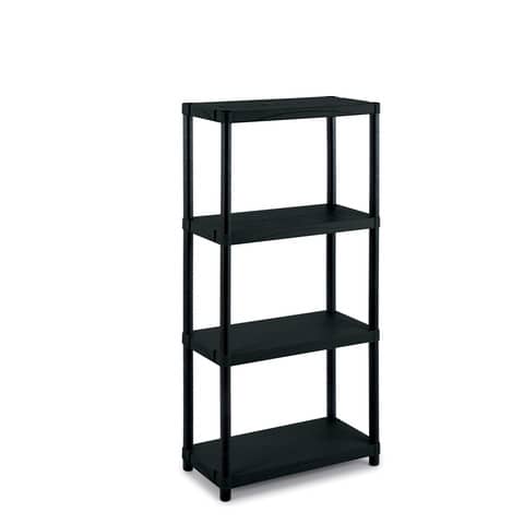 EC - Scaffale a 4 ripiani TERRY Modulo 3060S/4 60x30x132 cm nero