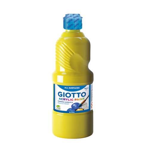 Tempera a base acrilica GIOTTO Acrylic Paint flacone 500 ml giallo