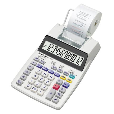 SHARP EL-1750V Dual-Powered Printing Calculator with Display