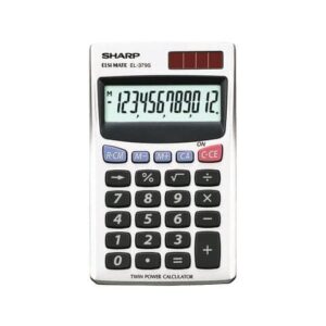 Calcolatrice tascabile a doppia alimentazione SHARP con display a 12