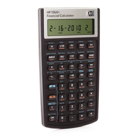 HP 10bII+ Scientific Calculator with 12-digit display black/silver