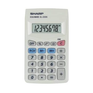 SHARP pocket calculator with 8-digit display white