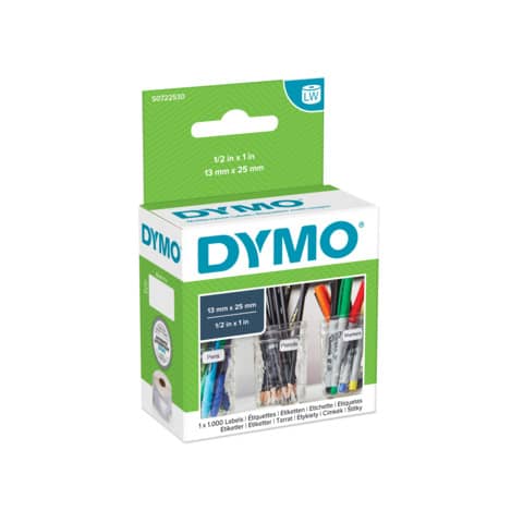 Rotolo da 1000 etichette Dymo LabelWriter multiuso 25x13 mm bianco