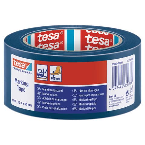 PVC warning tape tesa tesaflex® 60760 rubber resin-coated