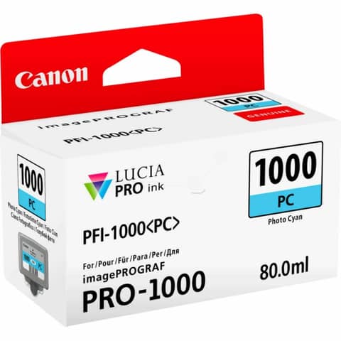 Cartuccia inkjet PFI-1000PC Canon ciano foto