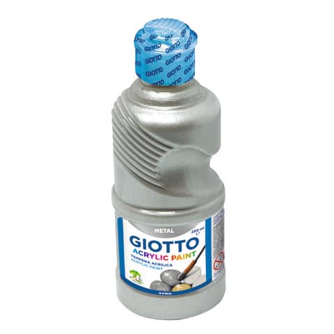 Tempere a base acrilica GIOTTO Acrylic Paint flacone 250 ml argento
