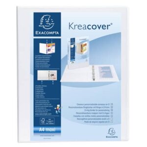 Raccoglitore personalizzabile Exacompta A4 maxi Kreacover® bianco 4 anelli a D
