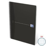 OXFORD Office Essentials Maxi A4 black spiral bound notebook 5 mm squared