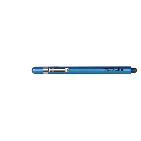 Penna a punta sintetica TRATTO Clip 0,8 mm blu
