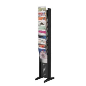 Paperflow EPI floor-standing magazine rack 10 A4 compartments - black 30x38,2x160,6 cm