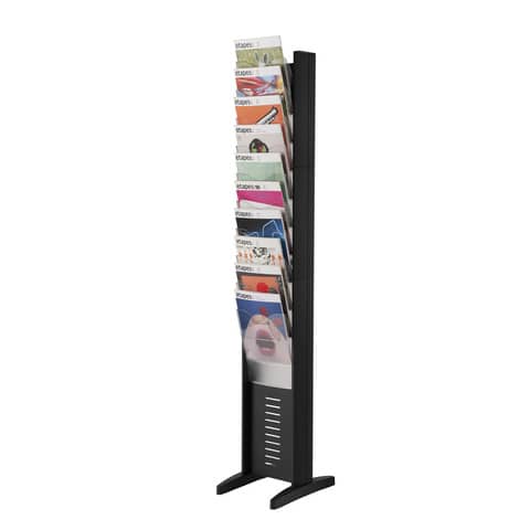 Paperflow EPI floor-standing magazine rack 10 A4 compartments - black 30x38,2x160,6 cm