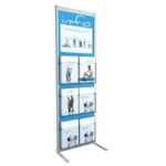 Floor display stand Paperflow Infodisplay 7 compartments aluminium
