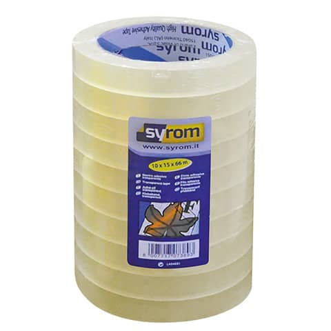 Nastro adesivo Noysy SYROM formato 15 mm x 66 m ppl trasparente