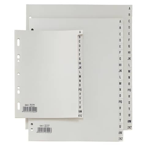 Separatori alfabetici in PP Sei Rota Record R A-Z grigio A5