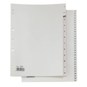 Separatori numerici a 31 tasti in PP Sei Rota Record R 1-31 grigio