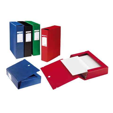 Cartella portaprogetti con bottone Sei Rota Scatto - dorso 8 cm rosso - 26x36
