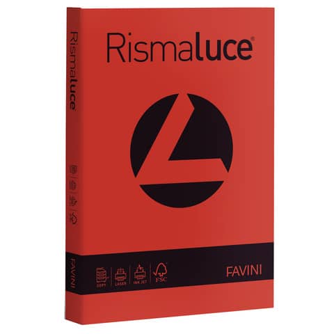 Carta colorata Favini Rismaluce colori forti 140 g/m² A4 scarlatto 61 -