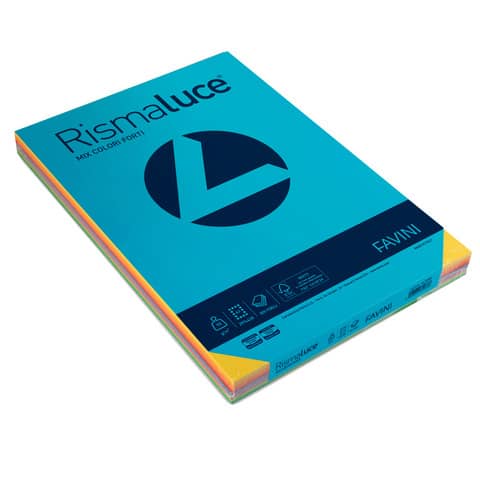 Carta colorata Favini Rismaluce colori forti 90 g/m² A3 mix 8 colori