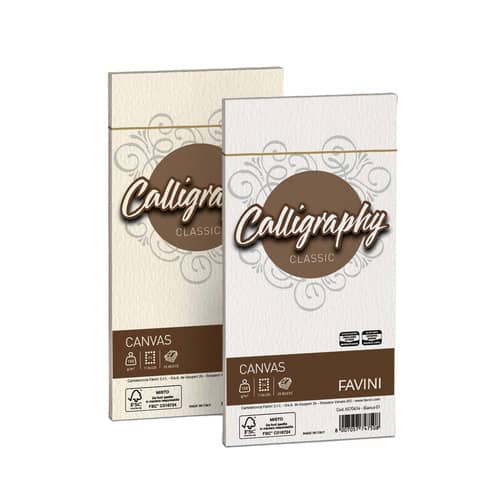 EC- Carta canvas FAVINI buste per carta da lettere da stampare Calligraphy 100