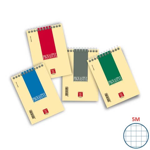 Blocco spiralato 60 fogli Pigna Pignastyl A6 5mm