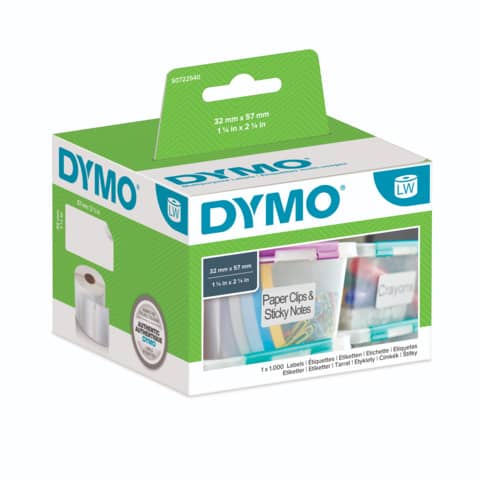 Rotolo da 1000 etichette Dymo LabelWriter multiuso 57x32 mm bianco