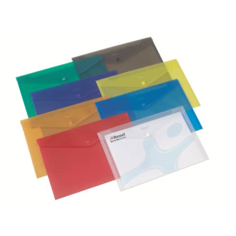 Buste trasparenti con bottone Rexel Ice A4 trasparente