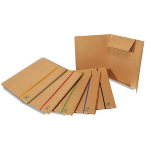 Cartelline con elastico piatto EURO-CART 25x35 cm dorso 4 cm avana