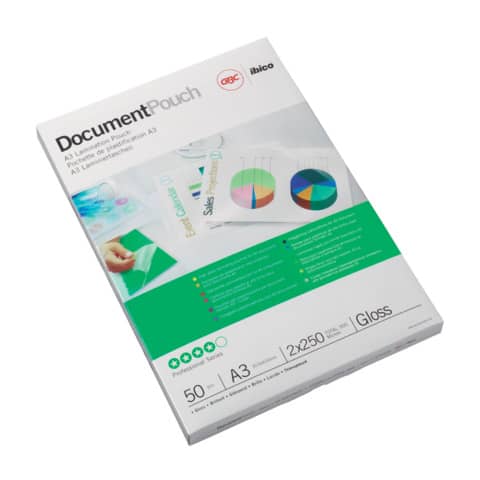 Pouches per plastificatrici a caldo GBC 2x75 µm finitura lucida A3 30,3x42,6 cm