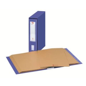 Classificatore alfanumerico con custodia King Mec MEC 12 dorso 7 cm blu