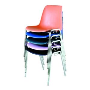 Visitor chair Unisit Esse ESC 4 chrome-plated steel legs - red fixed backrest