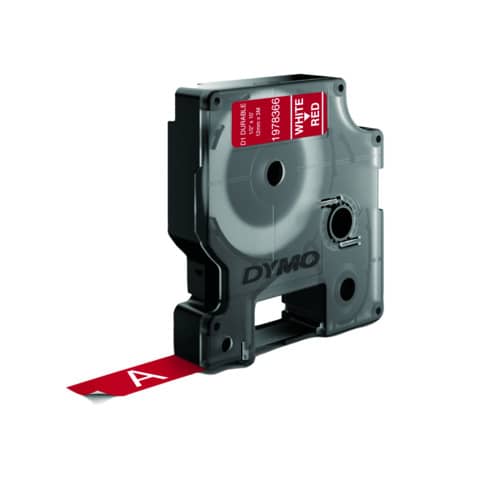 Nastro per etichettatrici Dymo D1 Durable 12 mm x 3 m bianco/rosso