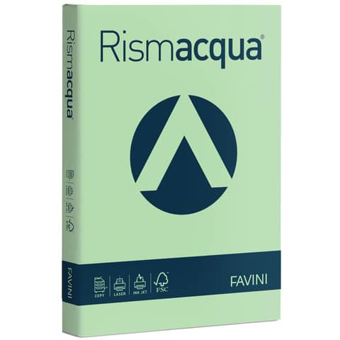 Carta colorata Favini Rismacqua colori tenui 140 g/m² A4 verde chiaro 09