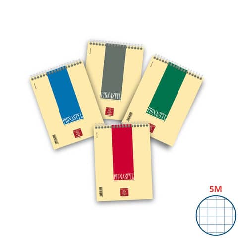 Blocco spiralato 60 fogli Pigna Pignastyl A5 5mm