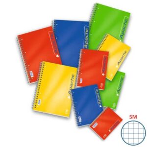 Blocco spiralato 140 fogli Pigna Apache a 4 fori A5 5mm
