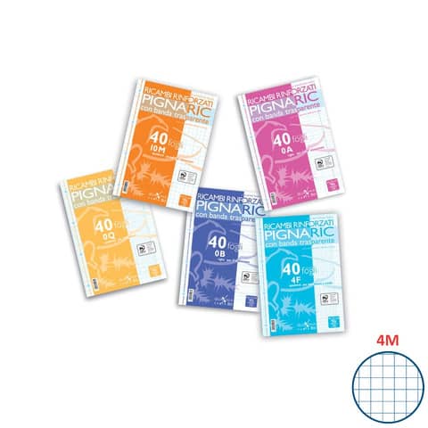 Ricambi per quaderni Pignaric Pigna a 4 fori 80 g/m² A4 4mm