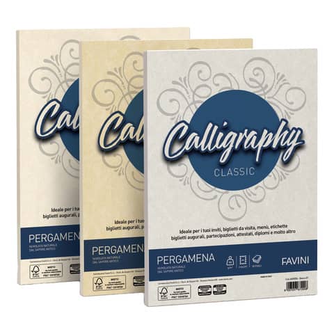 Carta pergamena FAVINI Calligraphy per lettere da stampare, finitura liscia 90