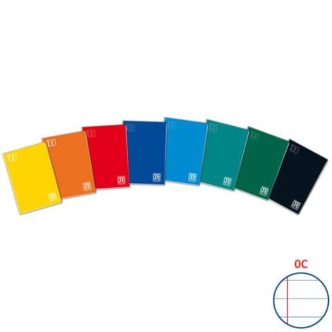 Quaderno Maxi One Color punto metallico 18 ff righe 0C A4 - 21x29,7 cm -