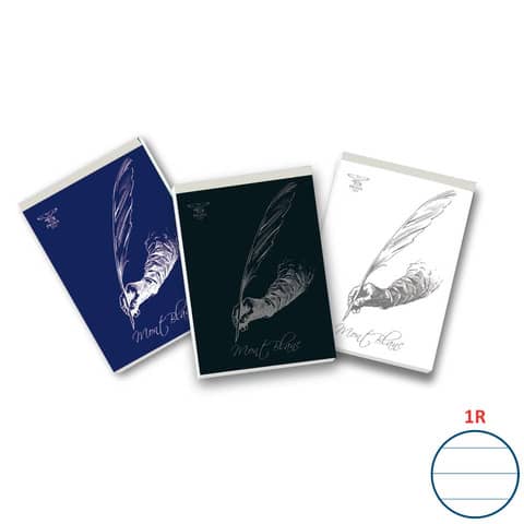 Blocco con punto metallico 70 fogli PIGNA Mont Blanc A4 a righe 1R assortiti