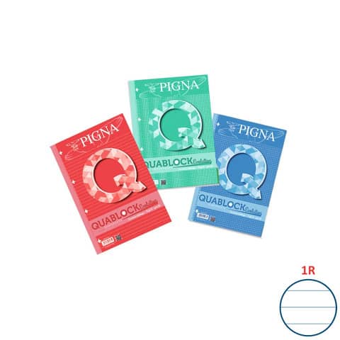 Quaderno 40 fogli a 4 fori PIGNA Quablock Evolution A4 a righe 1R