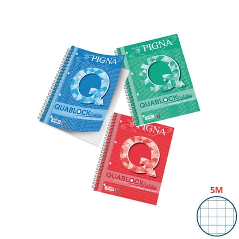 Quaderno 50 fogli a 4 fori PIGNA Quablock Evolution Skip A4 a quadr. 5M