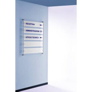 Targa a parete 60x15 cm TECNOSTYL in alluminio silver/trasparente