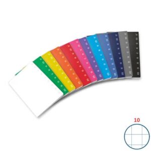 Quaderno 42 fogli PIGNA Monocromo A4 a quadretti 10 mm assortiti