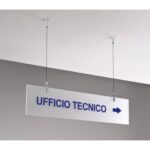 Targa sospesa in acrilico bisatinato 60x15 cm Tecnostyl con cavetti per