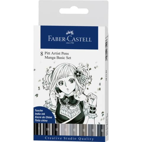 Faber Castell Pitt Artist pigmented ink pen - 8 pcs.