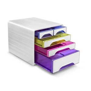 Cassettiera da scrivania CEP Smoove 360x288x271 mm bianco 5 cassetti misti