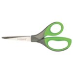 Forbici universali Q-Connect Elite Softgrip lame asimmetriche grigio/verde