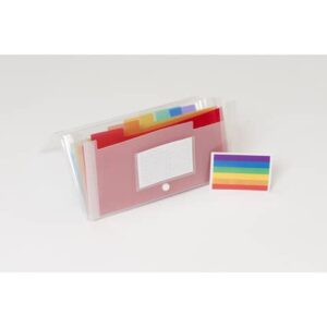 Classificatore Crystal Colours chiusura bottone 14x26 cm - 7 scomparti -